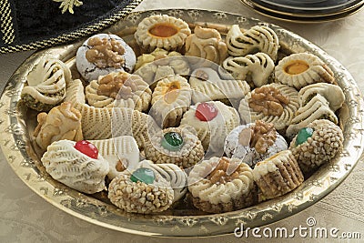 Traditional festive Moroccan cookies Stock Photo