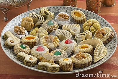 Traditional festive Moroccan cookies Stock Photo