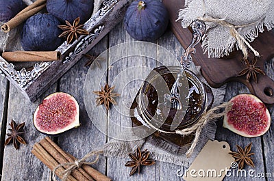 Traditional Fig jam Stock Photo