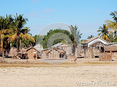 Traditional fishing village of Madagascar Stock Photo