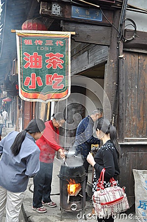 Traditional food in ancient town Editorial Stock Photo