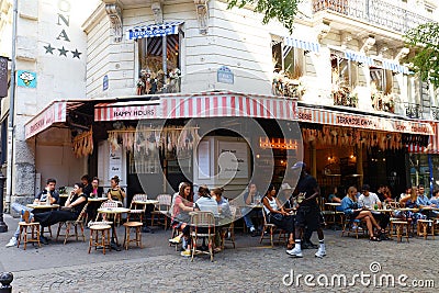 The traditional French bistro Choron located in 9th district of Paris at Choron rue , Paris , France Editorial Stock Photo