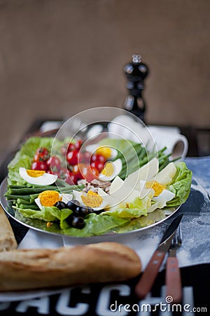 Traditional French Mediterranean cuisine dish, Nicoise Salad Stock Photo