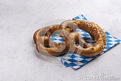 Bavarian salted pretzels Stock Photo