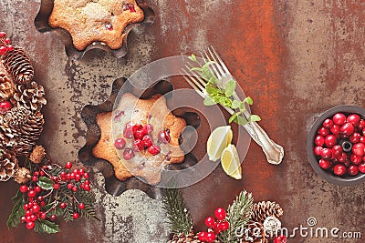 Traditional fruitcake for Christmas Stock Photo