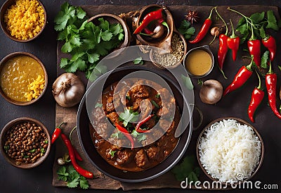 traditional fry sh roast pepper fry South view Indian special beef feast India Christian Buffalo Top hot Muslim meat spicy Kerala Stock Photo