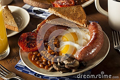 Traditional Full English Breakfast Stock Photo