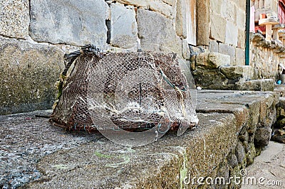 Traditional Galician fishing net Stock Photo