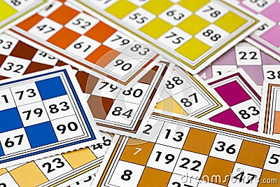 Traditional gambling card game; tombola, bingo playing Stock Photo