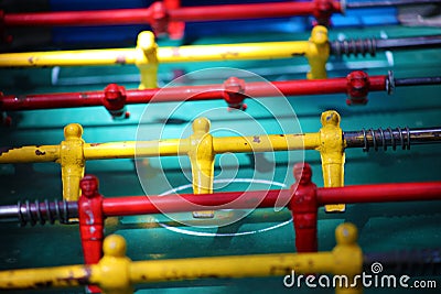 Traditional game of argentinian foosball, table football soccer also called Metegol in latin america Stock Photo