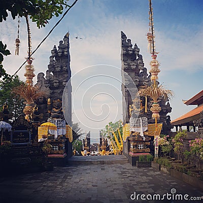 Traditional Balinese gate Stock Photo