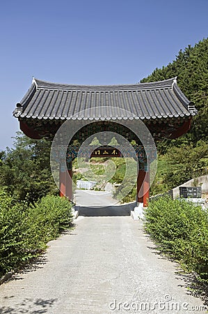 Traditional Gate,South Korea Stock Photo