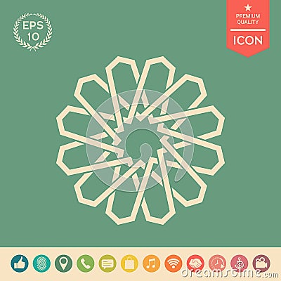 Traditional geometric oriental arabic pattern. Element for your design. Logo Vector Illustration