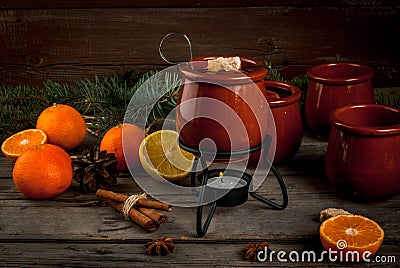 Traditional German Christmas drink Feuerzangenbowle Stock Photo