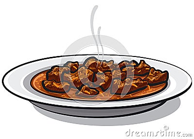 Traditional goulash meat Vector Illustration