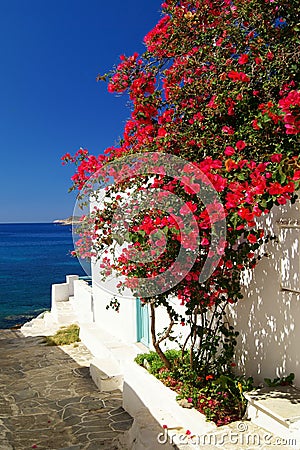 Traditional greek door on Sifnos island Stock Photo