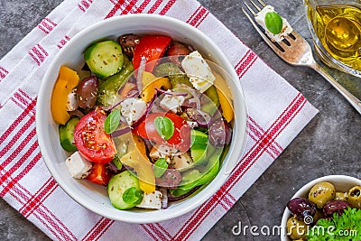 Traditional Greek salad Stock Photo