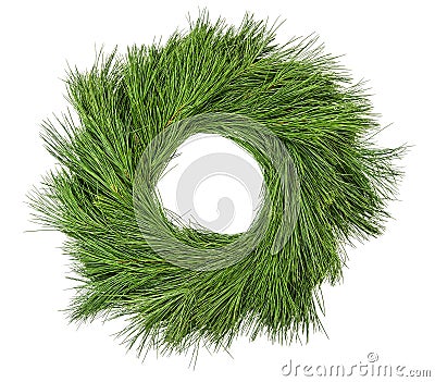 Traditional green christmas decoration evergreen pine wreath Stock Photo