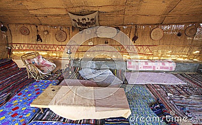 Traditional Guest Room in Farafra Village Caravanserai in Egypt Editorial Stock Photo