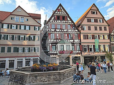 Town Hall in the historical center of Tubingen, Baden Wurttemberg, Germany. Editorial Stock Photo