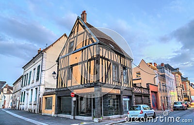 Traditional half-timbered houses in Dreux, France Stock Photo