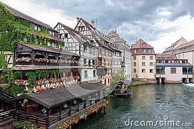 Traditional half timbered houses in La Petite France of Strasbourg Stock Photo