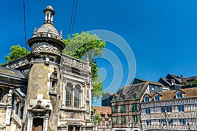 Traditional half-timbered houses in the old town of Rouen, France Stock Photo