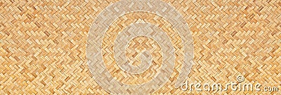 Traditional handcraft woven bamboo texture for banner, weave wood pattern background Stock Photo