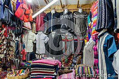 Traditional handcrafts of San Cristobal Chiapas Mexico Editorial Stock Photo