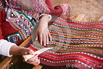Traditional handmade wool production Stock Photo
