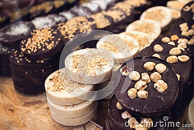 Traditional hazelnut chocolate from Piedmont, Italy Stock Photo