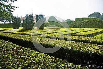 Traditional hedge maze in park Stock Photo