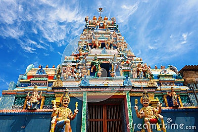 A traditional Hindu temple in Galle road 8000, Colombo, Sri Lanka Stock Photo