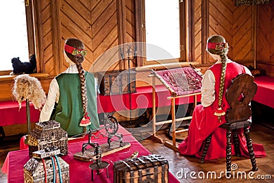Traditional home interior Russian aristocracy of the 17th centur Editorial Stock Photo