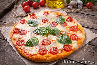 Traditional homemade baked Italian pizza Stock Photo