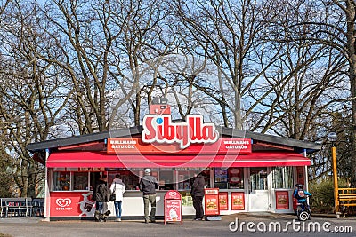 Traditional hot dog kiosk in Sweden Editorial Stock Photo