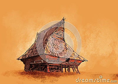 Traditional house Karo Sumataera Indonesia Stock Photo