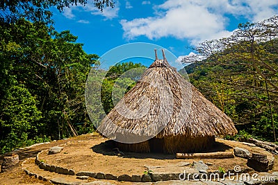Traditional house of Kogi people, indigenous Stock Photo