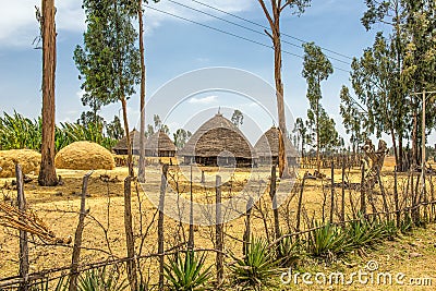 Traditional houses in Ethiopia, Africa Stock Photo
