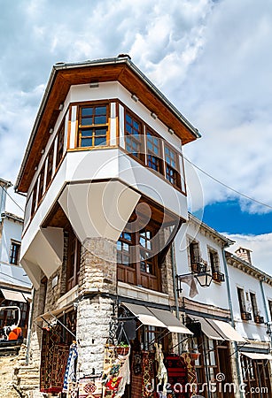 Traditional houses in Gjirokaster, Albania Stock Photo