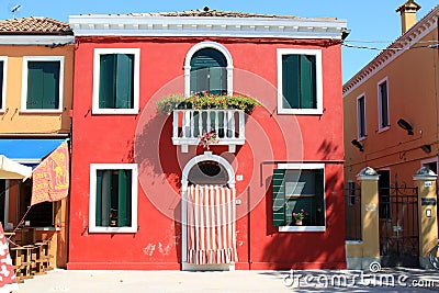 Traditional Houses Of The Island Burano Italy Stock Image Traditional Houses Of The Island Burano Italy Stock Image