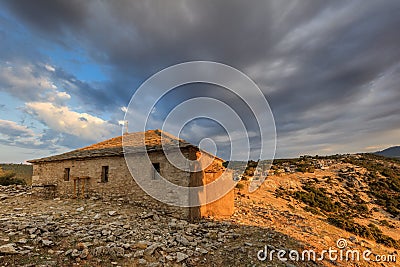 Traditional houses in Kastro village, Greece Stock Photo