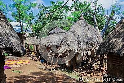 Traditional Houses in the Konso Cultural Village Stock Photo