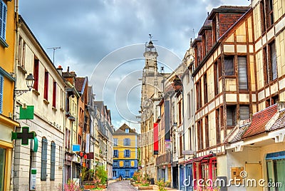 Traditional houses in Troyes, France Stock Photo