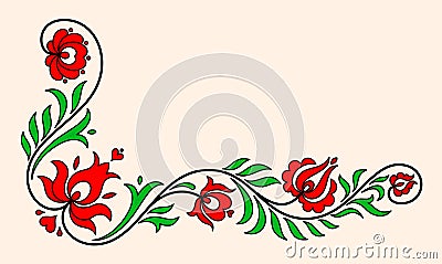 Traditional Hungarian floral motif Vector Illustration