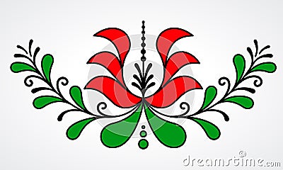 Traditional Hungarian floral motif Vector Illustration