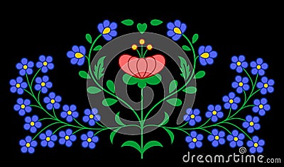 Traditional Hungarian folk embroidery pattern Vector Illustration