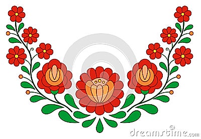 Traditional Hungarian folk embroidery pattern Vector Illustration