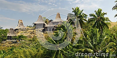 Traditional hut of inhabitant in Sumba island Stock Photo