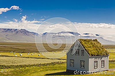 Traditional Icelandic building - Glaumbar farm. Stock Photo